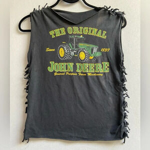 John Deere sleeveless tie cropped tee  Sz M